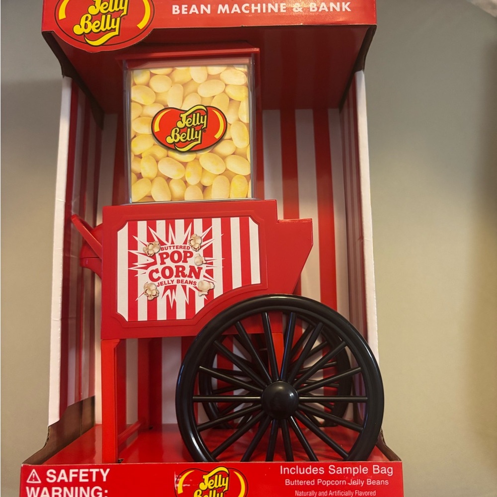 JELLY BELLY POPCORN CART BEAN MACHINE & BANK - NIB